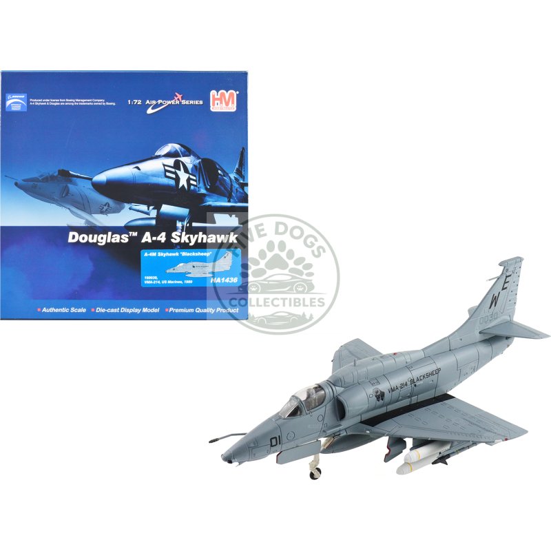 douglas a 4m skyhawk aircraft "vma 214 blacksheep" (1989) united states marines "air power series" 1/72 diecast model by hobby master