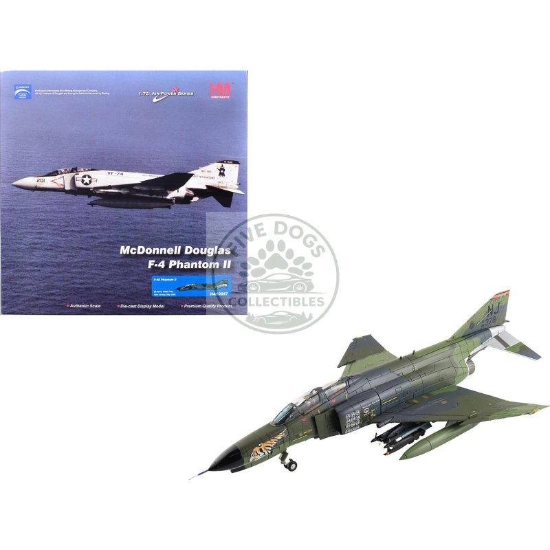 mcdonnell douglas f 4e phantom ii fighter bomber aircraft "108th tactical fighter wing new jersey" (1988) united states air force "air power series" 1/72 diecast model by hobby master