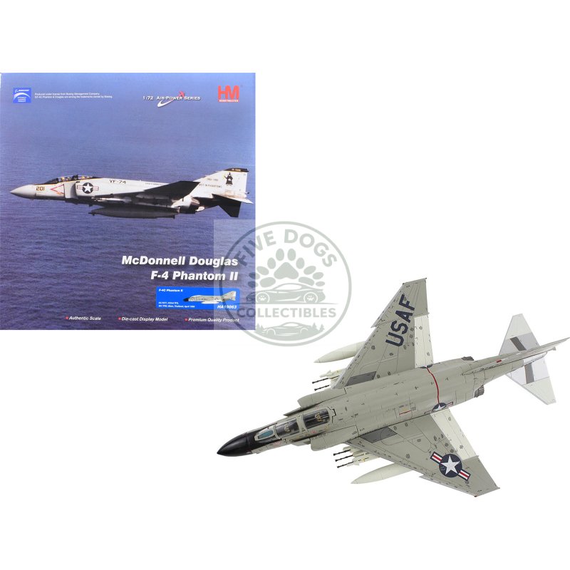 mcdonnell douglas f 4c phantom ii fighter bomber aircraft "433rd tfs 8th tfw ubon thailand" (1966) united states air force "air power series" 1/72 diecast model by hobby master