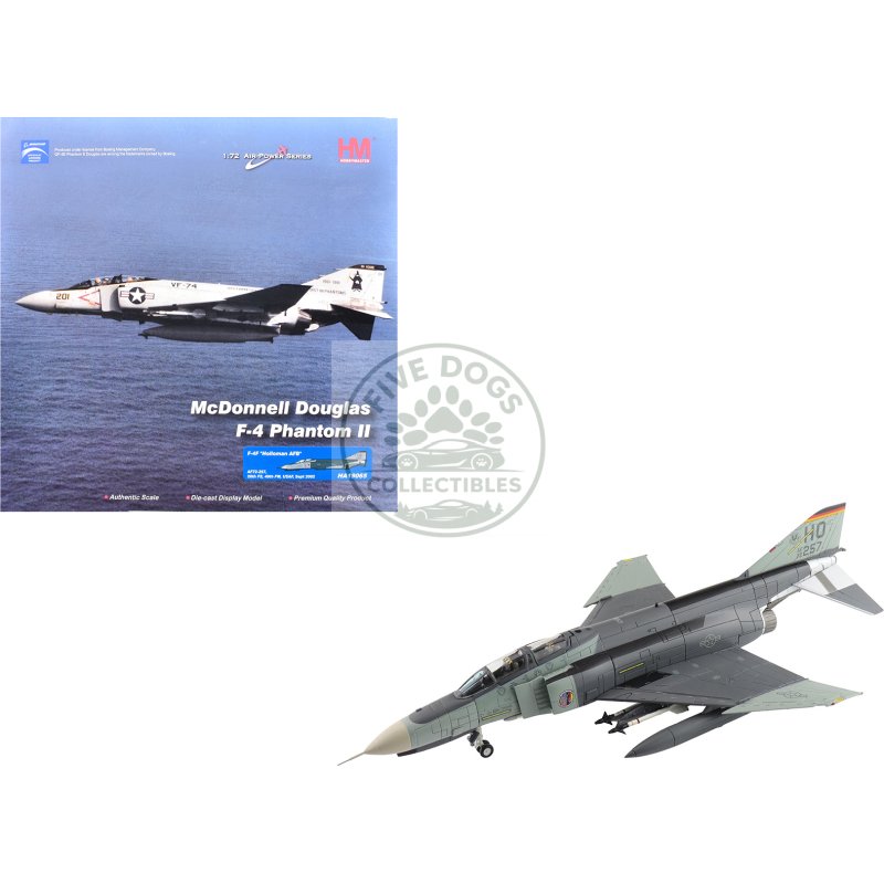 mcdonnell douglas f 4f phantom ii fighter bomber aircraft "af72 257 20th fighter squadron 49th fighter wing holloman afb" (2002) united states air force "air power series" 1/72 diecast model by hobby master