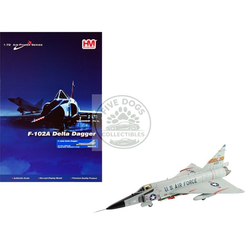 convair f 102a delta dagger interceptor aircraft "199th fighter interceptor squadron (fis) hawaii air national guard" (1960s) united states air force "air power series" 1/72 diecast model by hobby master