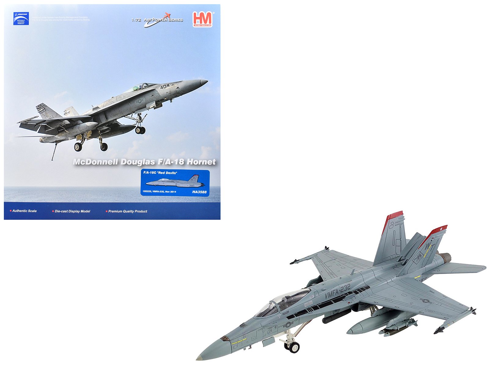 mcdonnell douglas f/a 18c hornet aircraft "vmfa 232 red devils" (2014) united states marine corps "air power series" 1/72 diecast model by hobby master mcdonnell douglas f/a 18c hornet aircraft "vmfa 232 red devils" (2014) united states marine corps "air power series" 1/72 diecast model by hobby master