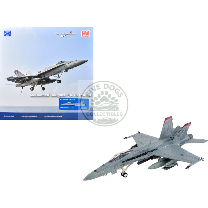 mcdonnell douglas f/a 18c hornet aircraft "vmfa 232 red devils" (2014) united states marine corps "air power series" 1/72 diecast model by hobby master