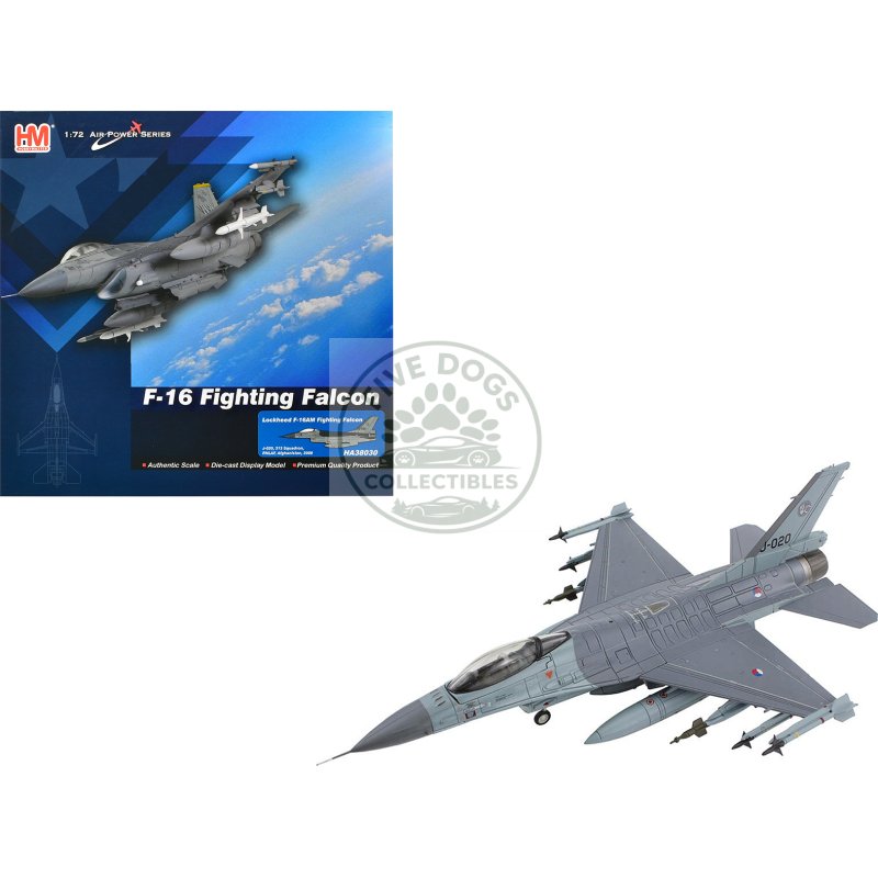 lockheed f 16am fighting falcon fighter aircraft "313 squadron afghanistan" (2008) royal netherlands air force (rnlaf) "air power series" 1/72 diecast model by hobby master