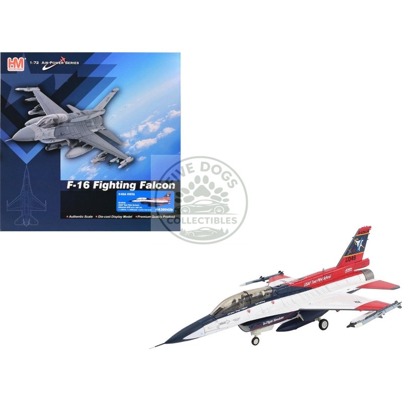 general dynamics x 62a vista aircraft with missiles "86 0048 usaf test pilot school edwards air force base" (2024) united states air force "air power series" 1/72 diecast model by hobby master