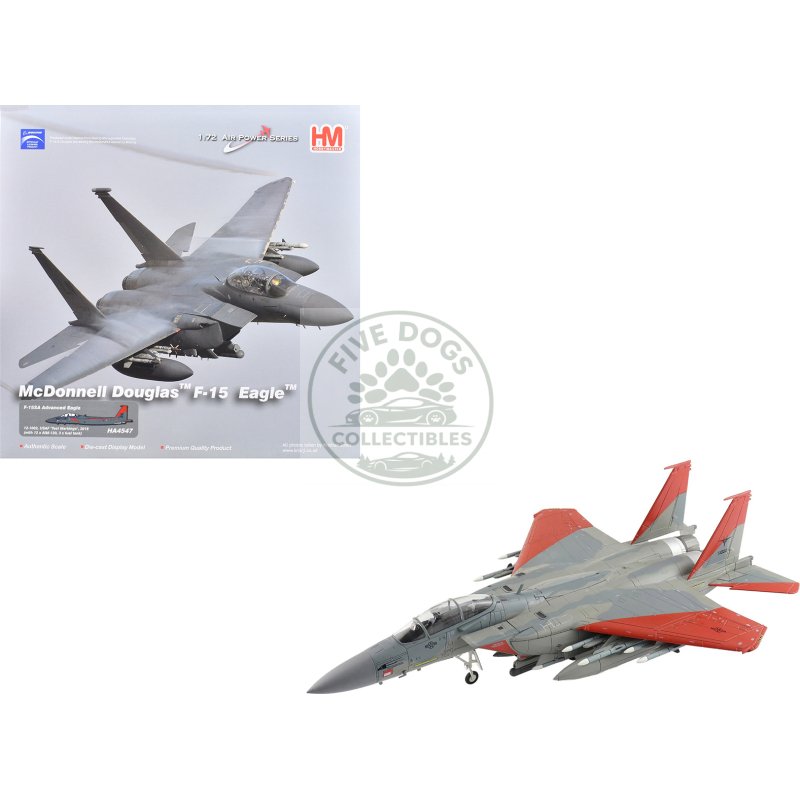 boeing f 15sa (saudi advanced) eagle fighter aircraft "12 1002 usaf test markings" (2018) saudi royal air force "air power series" 1/72 diecast model by hobby master