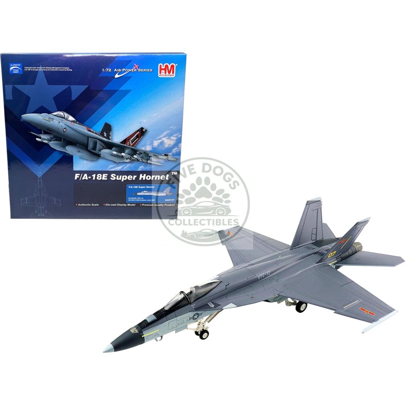 boeing f/a 18e super hornet fighter aircraft "vfc 12 us navy nas oceana" (june 2021) "air power series" 1/72 diecast model by hobby master