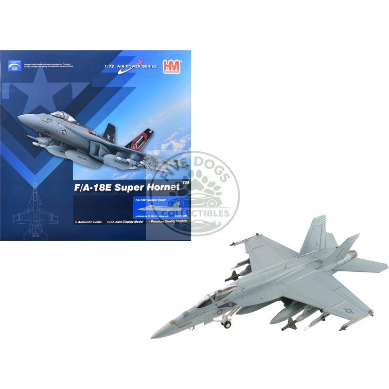 boeing f/a 18e super hornet fighter aircraft "dagger team (with decals)" united states navy "air power series" 1/72 diecast model by hobby master