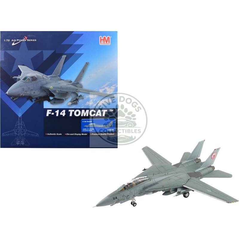 grumman f 14a tomcat fighter aircraft "vf 1 (with optional decals)" united states navy "air power series" 1/72 diecast model by hobby master