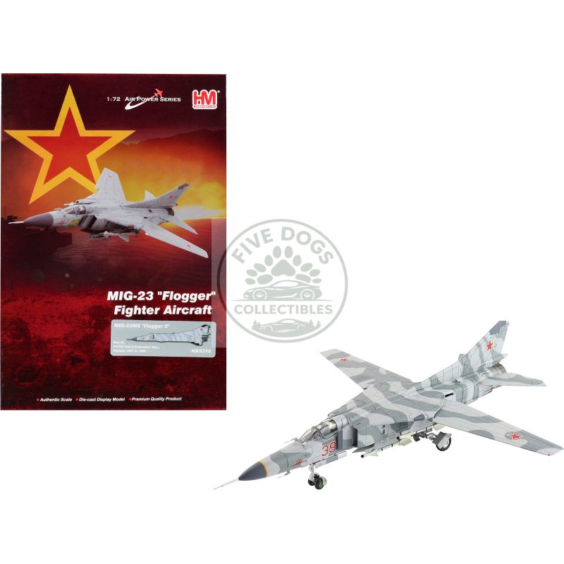 mikoyan gurevich mig 23ms flogger e fighter aircraft "4477th test and evaluation squadron red eagles nevada" (1981 88) united states air force "air power series" 1/72 diecast model by hobby master