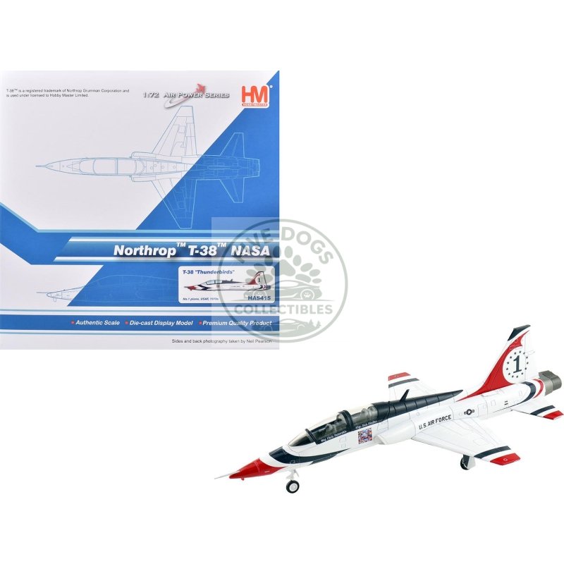 northrop t 38 nasa aircraft "#1 thunderbirds" (1970s) united states air force "air power series" 1/72 diecast model by hobby master