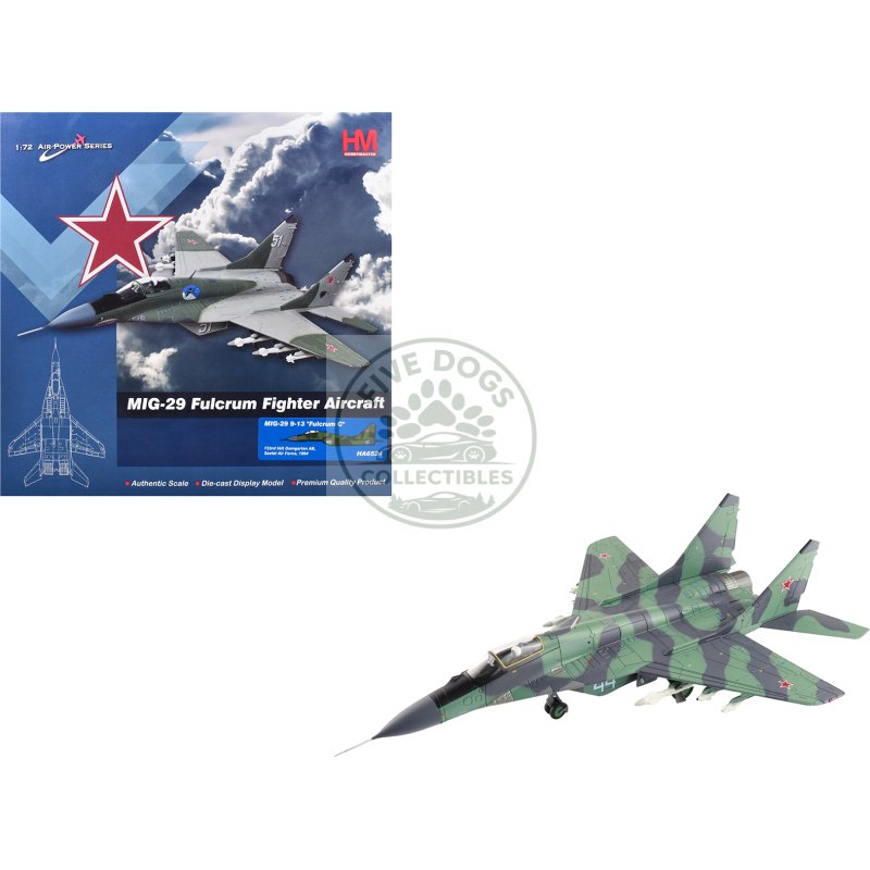 mikoyan mig 29 fulcrum c aircraft "733rd iap damgarten air base" (1994) soviet air force "air power series" 1/72 diecast model by hobby master