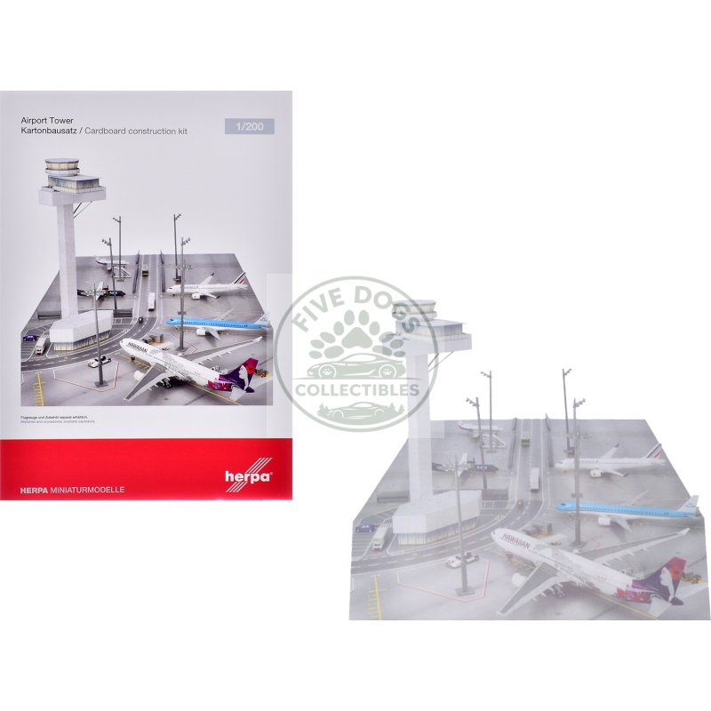 airport tower cardboard foldable diorama for 1/200 scale models by herpa