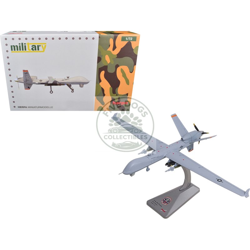 general atomics mq 9a reaper block 5 uav "new york air national guard 108th attack squadron hancock field air national guard base" united states air force "military" series 1/72 diecast model by herpa