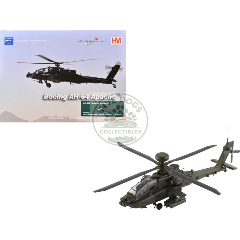boeing ah 64e apache guardian attack helicopter "12 09025 16th combat aviation brigade" united states army "air power series" 1/72 diecast model by hobby master