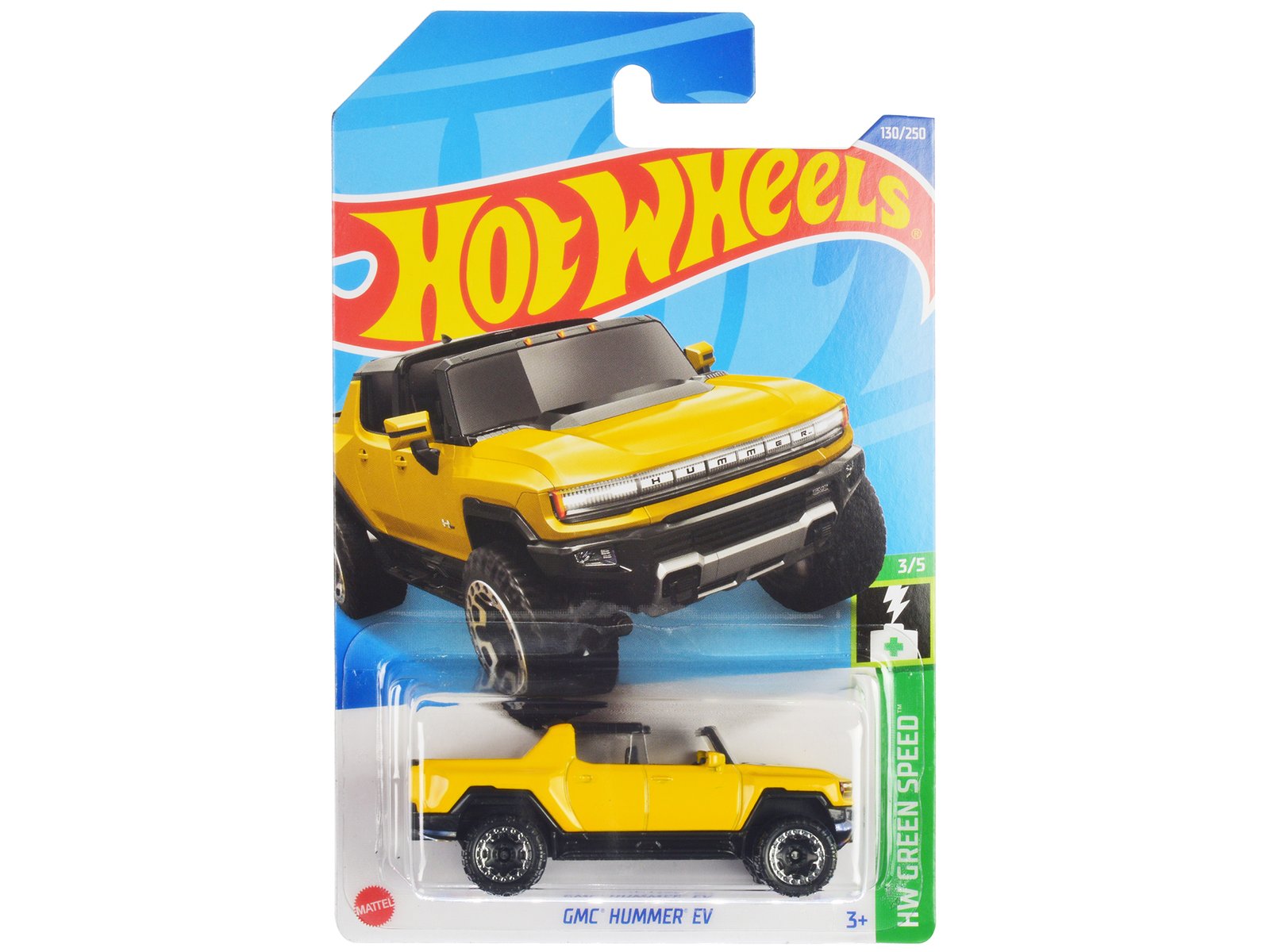 gmc hummer ev pickup truck yellow with open top "hw green speed" series diecast model car by hot wheels gmc hummer ev pickup truck yellow with open top "hw green speed" series diecast model car by hot wheels