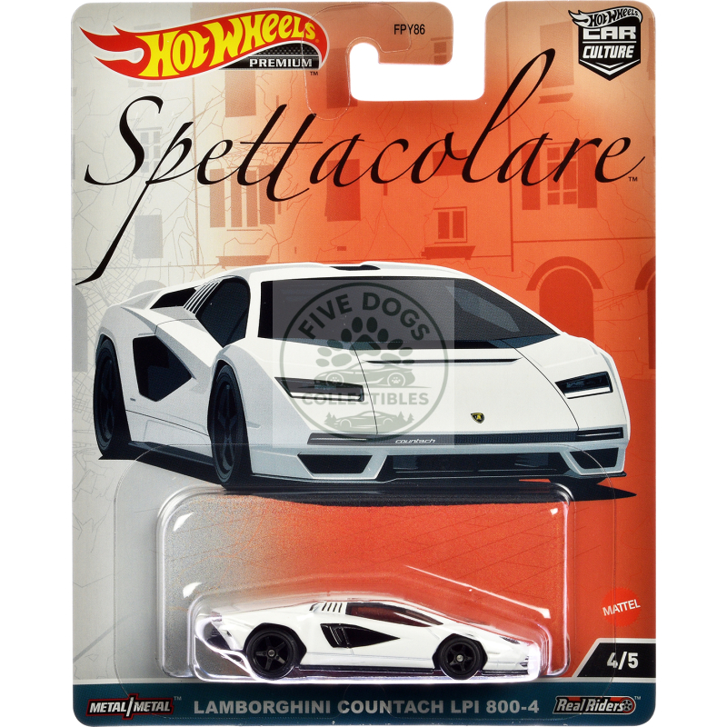 lamborghini countach lpi 800 4 white "spettacolare" series diecast model car by hot wheels