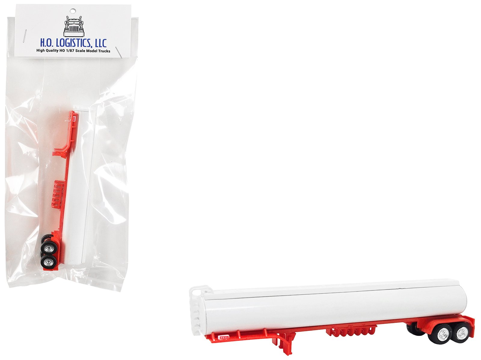 tanker trailer white and red 1/87 (ho) scale plastic model by ho logistics tanker trailer white and red 1/87 (ho) scale plastic model by ho logistics