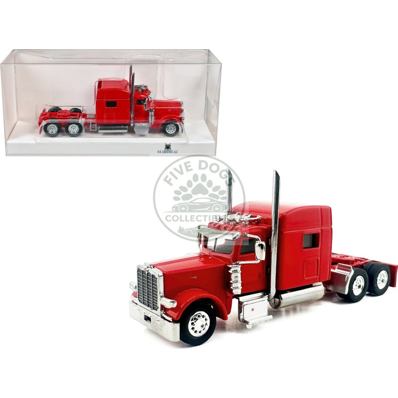 peterbilt 389 truck tractor with sleeper cab red 1/87 (ho) scale plastic model car by ho logistics