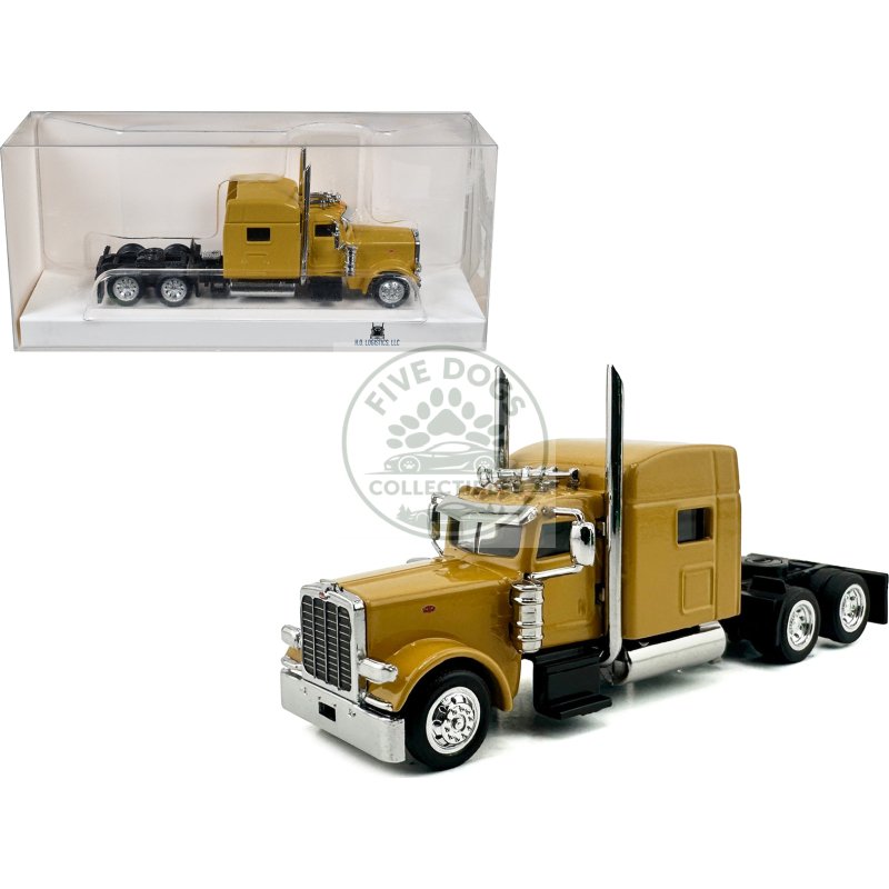 peterbilt 389 truck tractor with sleeper cab yellow 1/87 (ho) scale plastic model car by ho logistics