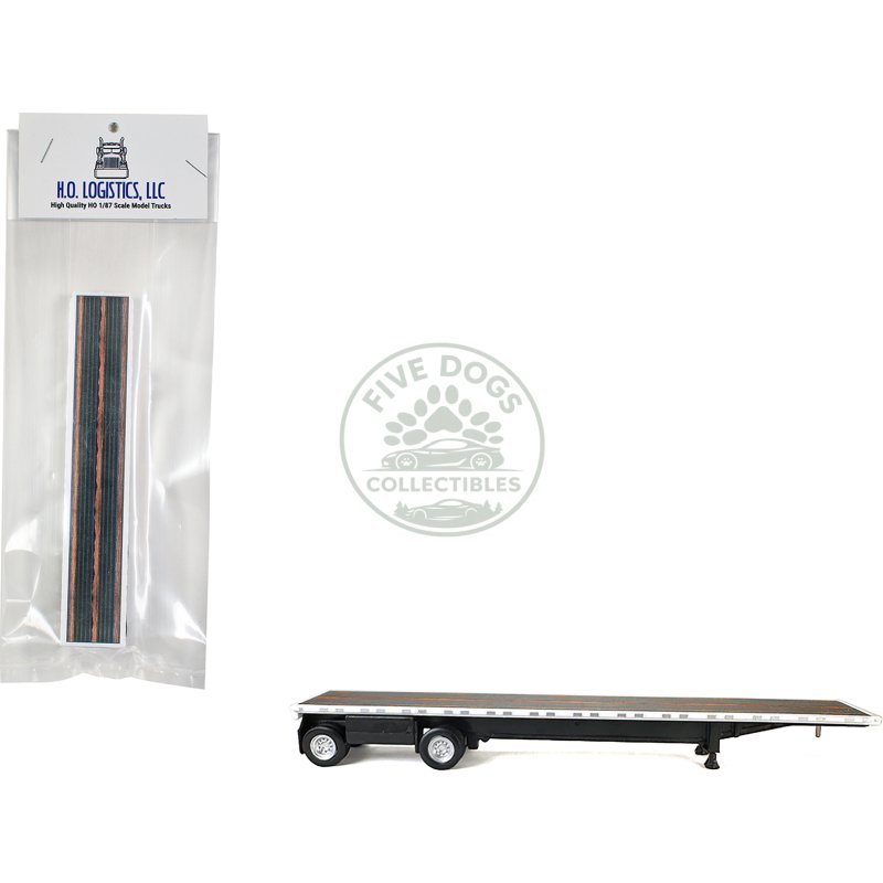 high boy spread axle flatbed trailer white 1/87 (ho) plastic model car by ho logistics