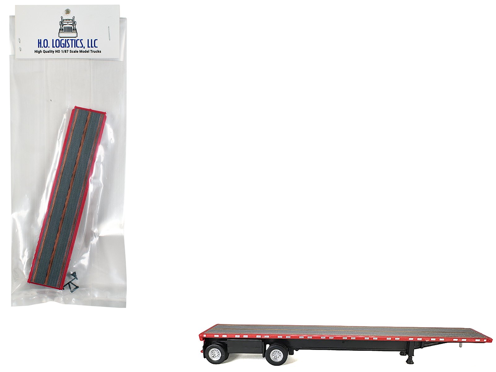high boy spread axle flatbed trailer red 1/87 (ho) plastic model car by ho logistics high boy spread axle flatbed trailer red 1/87 (ho) plastic model car by ho logistics