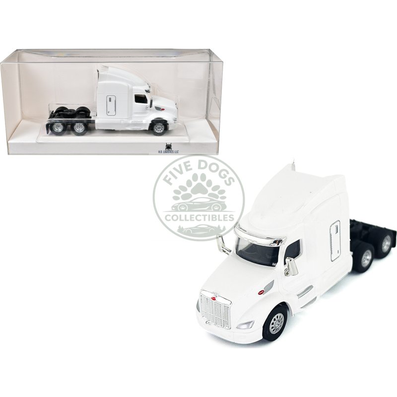 peterbilt 579 sleeper cab white 1/87 (ho) plastic model car by ho logistics