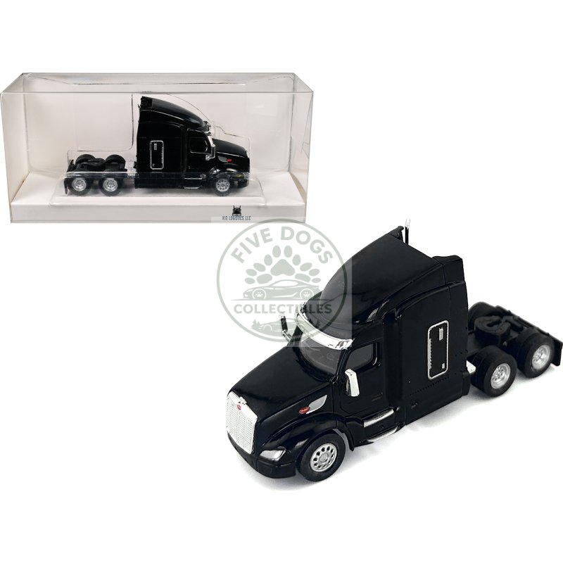 peterbilt 579 sleeper cab black 1/87 (ho) plastic model car by ho logistics