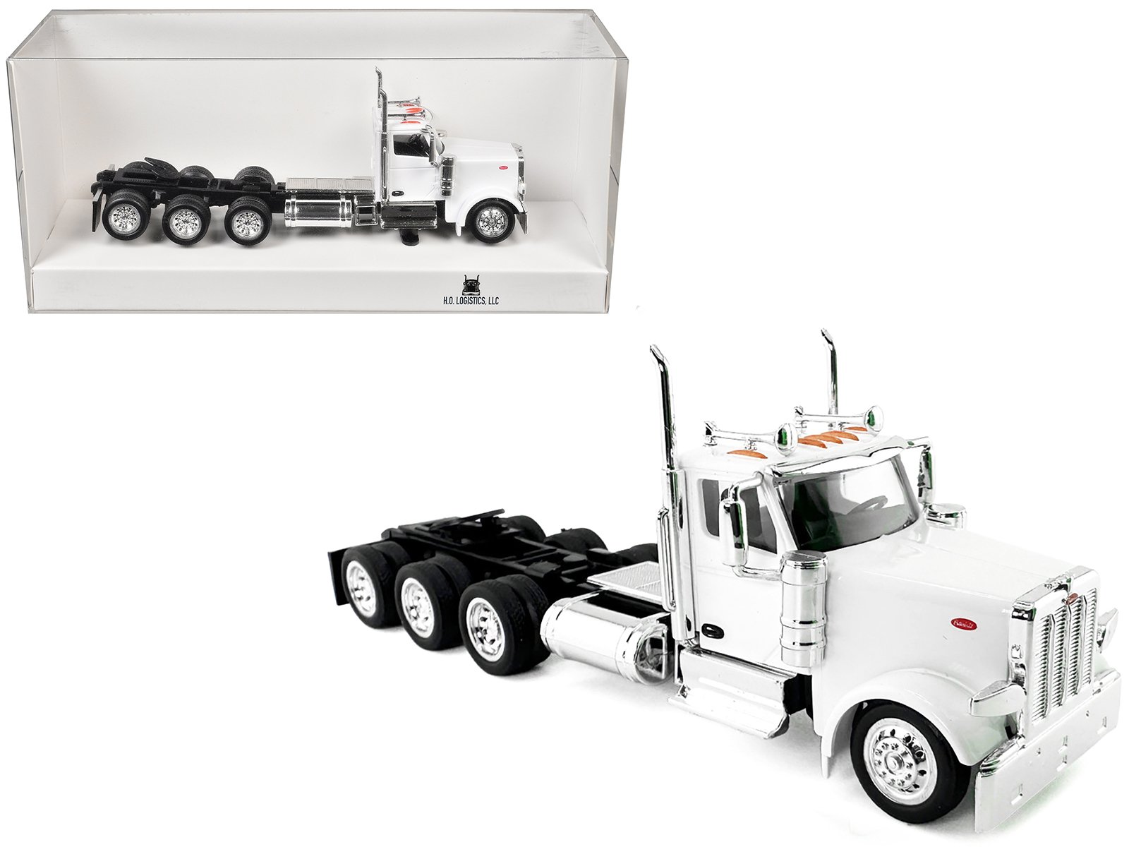 peterbilt 589 3 axel day cab white 1/87 (ho) plastic model car by ho logistics peterbilt 589 3 axel day cab white 1/87 (ho) plastic model car by ho logistics
