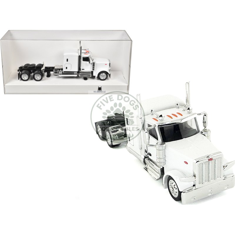 peterbilt 589 truck with 72 inch sleeper white 1/87 (ho) plastic model car by ho logistics