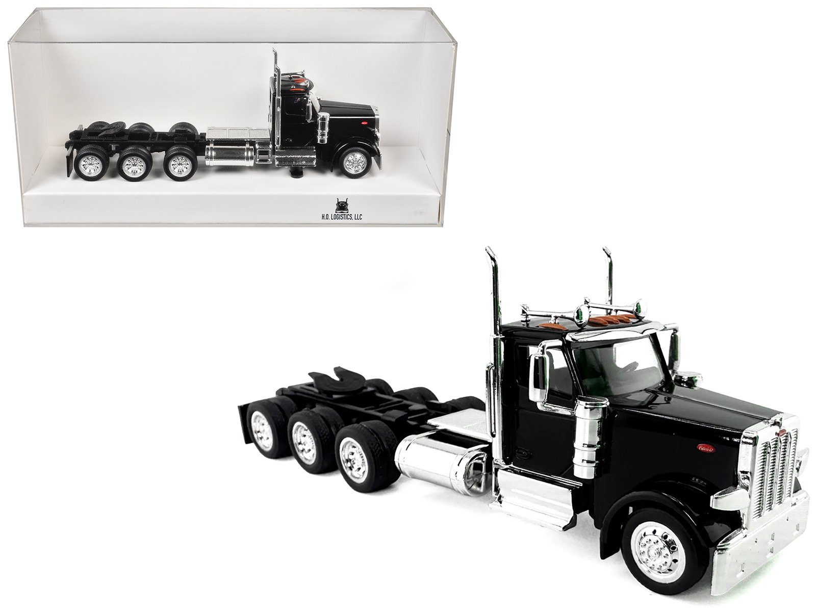 peterbilt 589 3 axel day cab black 1/87 (ho) plastic model car by ho logistics peterbilt 589 3 axel day cab black 1/87 (ho) plastic model car by ho logistics