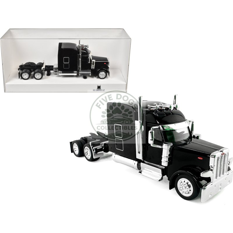 peterbilt 589 with stand up sleeper cab black 1/87 (ho) plastic model car by ho logistics