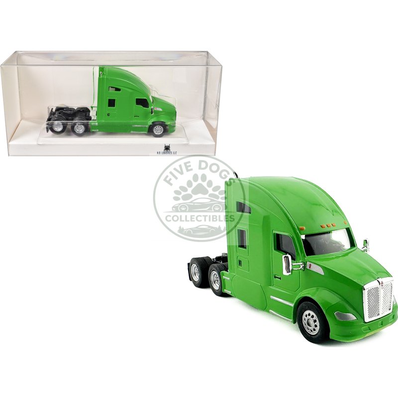 kenworth t680 sleeper cab lime green 1/87 (ho) plastic model car by ho logistics