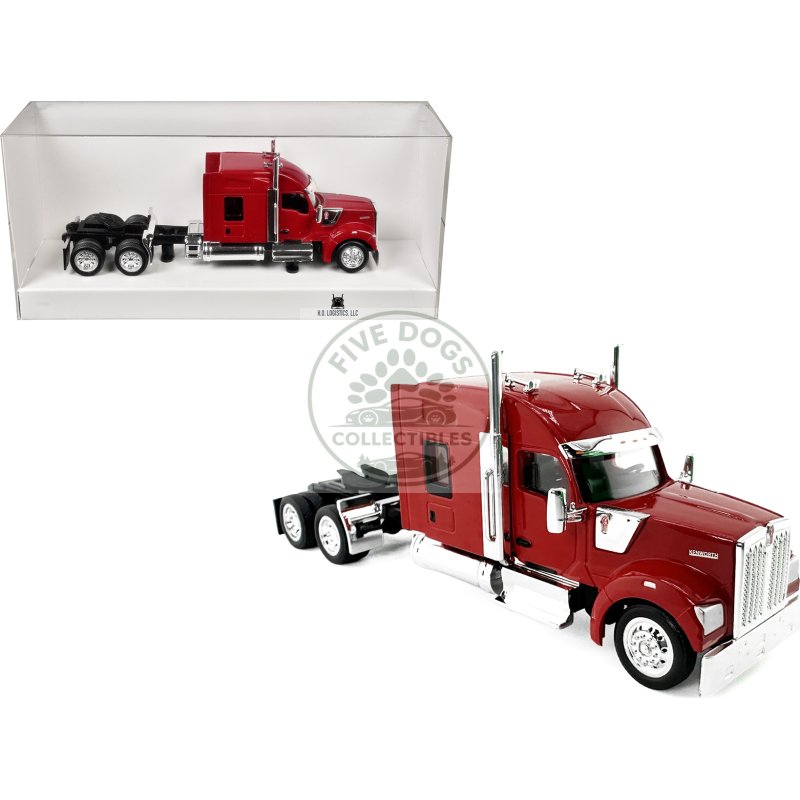 kenworth w990 with stand up sleeper cab red 1/87 (ho) plastic model car by ho logistics