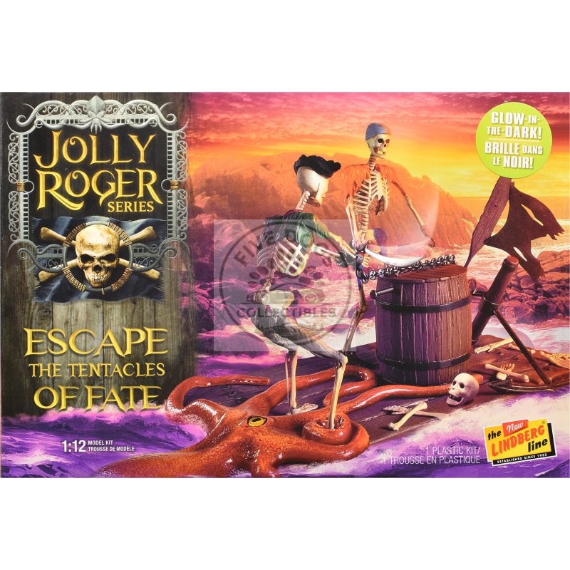 skill 2 model kit jolly roger series "escape the tentacles of fate" diorama set 1/12 scale model by lindberg