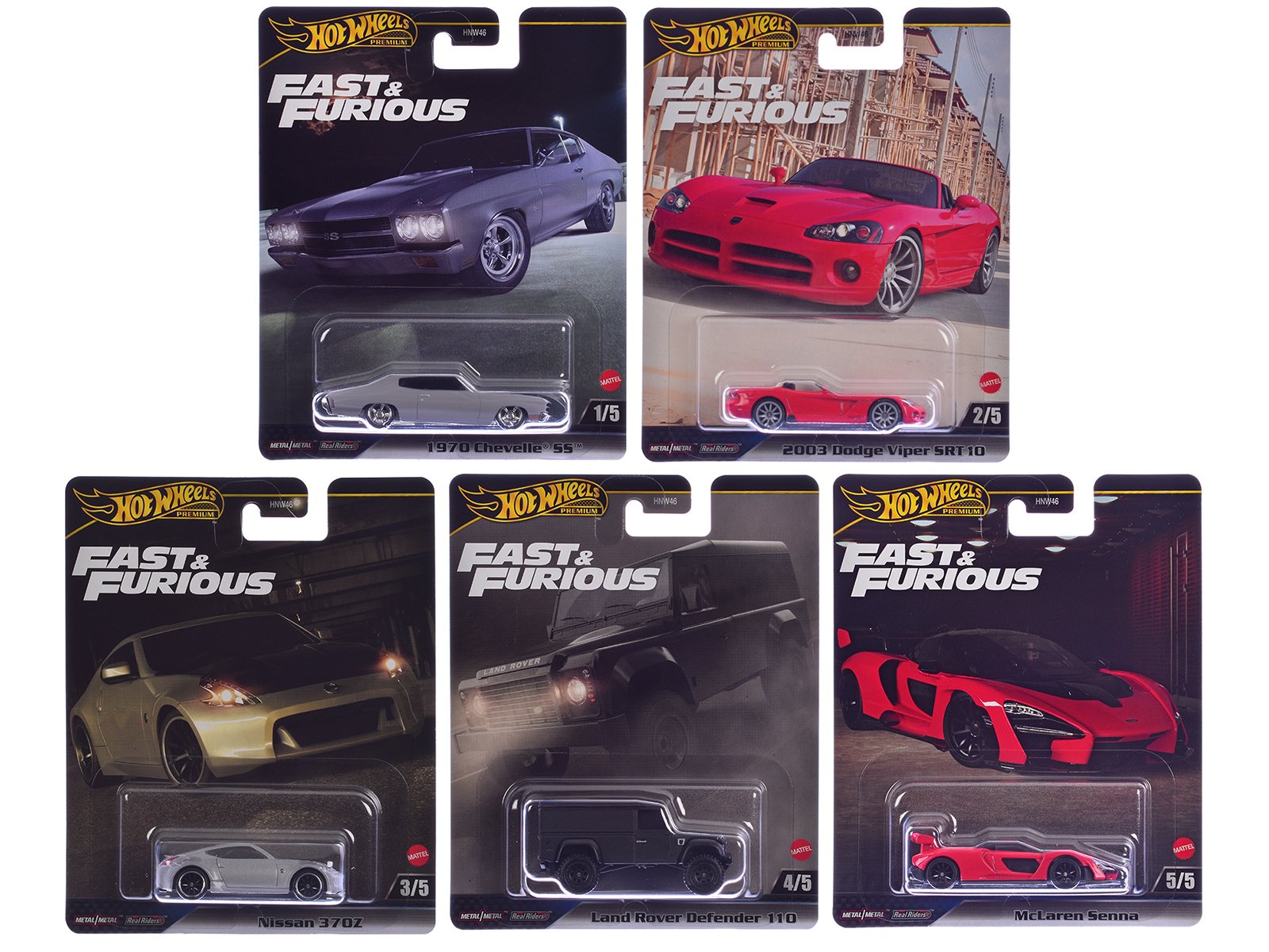 "fast & furious" 2024 5 piece set j diecast model cars by hot wheels "fast & furious" 2024 5 piece set j diecast model cars by hot wheels
