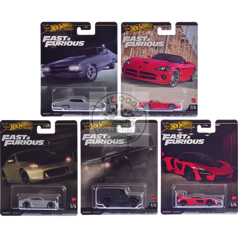 "fast & furious" 2024 5 piece set j diecast model cars by hot wheels