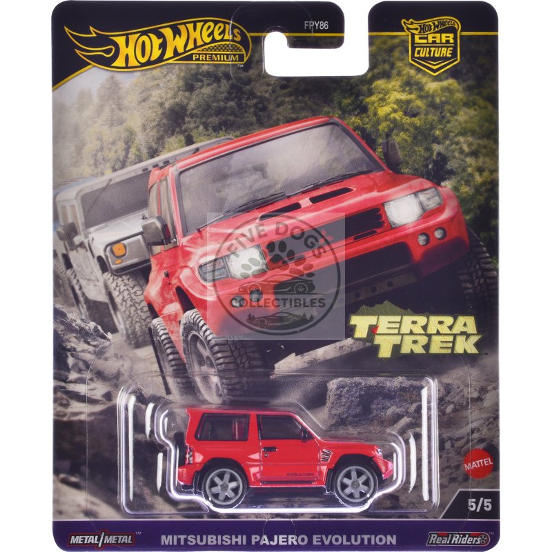 mitsubishi pajero evolution rhd (right hand drive) red "terra trek" series diecast model car by hot wheels