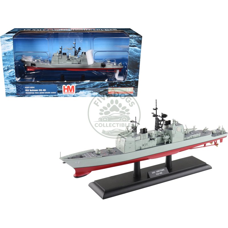 uss yorktown (cg 48) ticonderoga class guided missile cruiser "us navy" 1/700 diecast model by hobby master