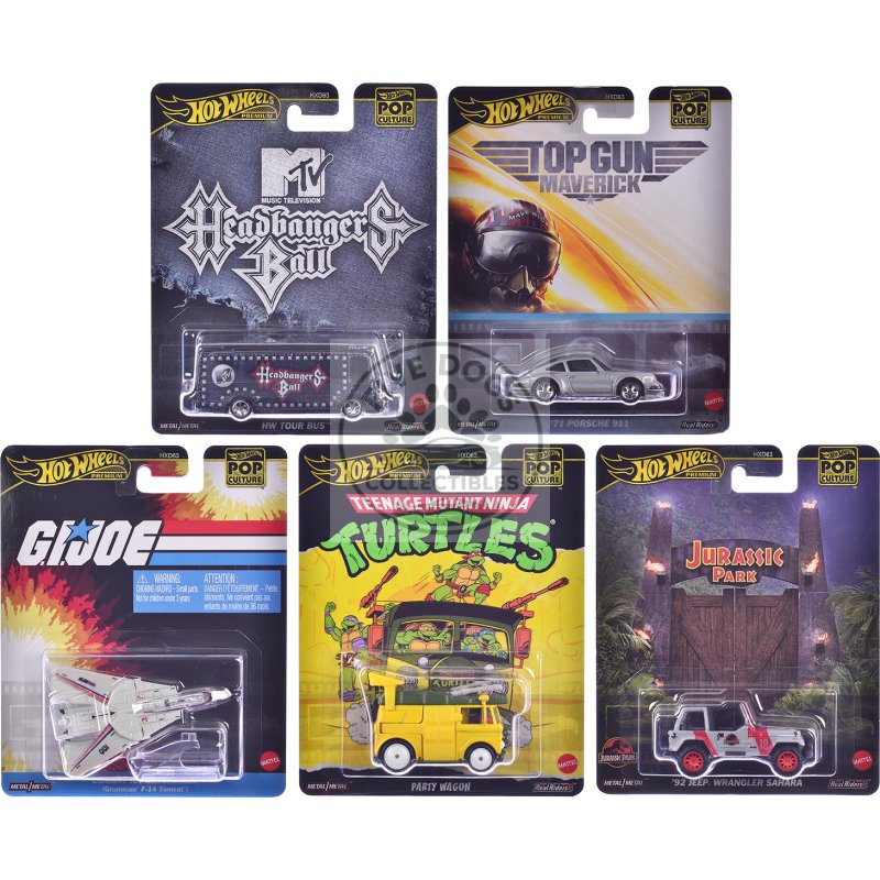 "pop culture 2025" 5 piece set k "premium series" diecast model cars by hot wheels