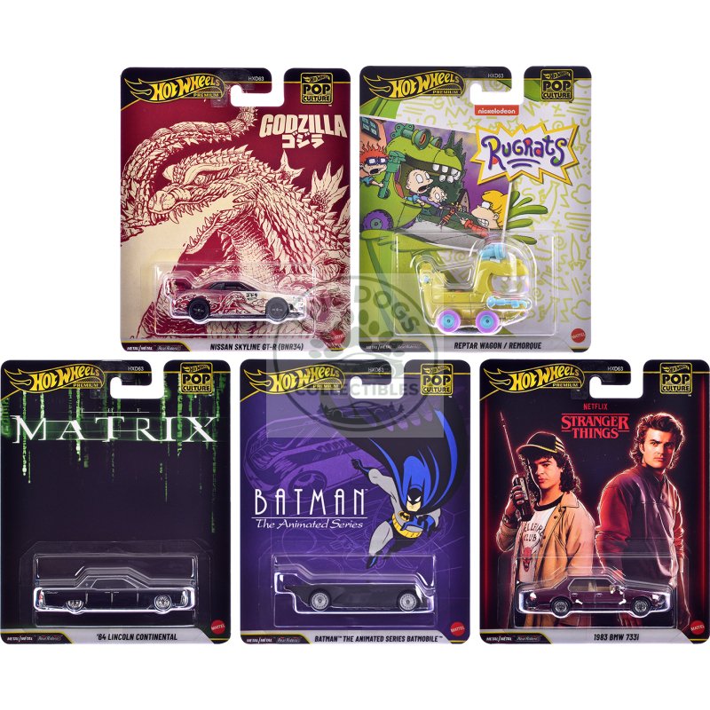"pop culture 2025" 5 piece set n "premium series" diecast model cars by hot wheels