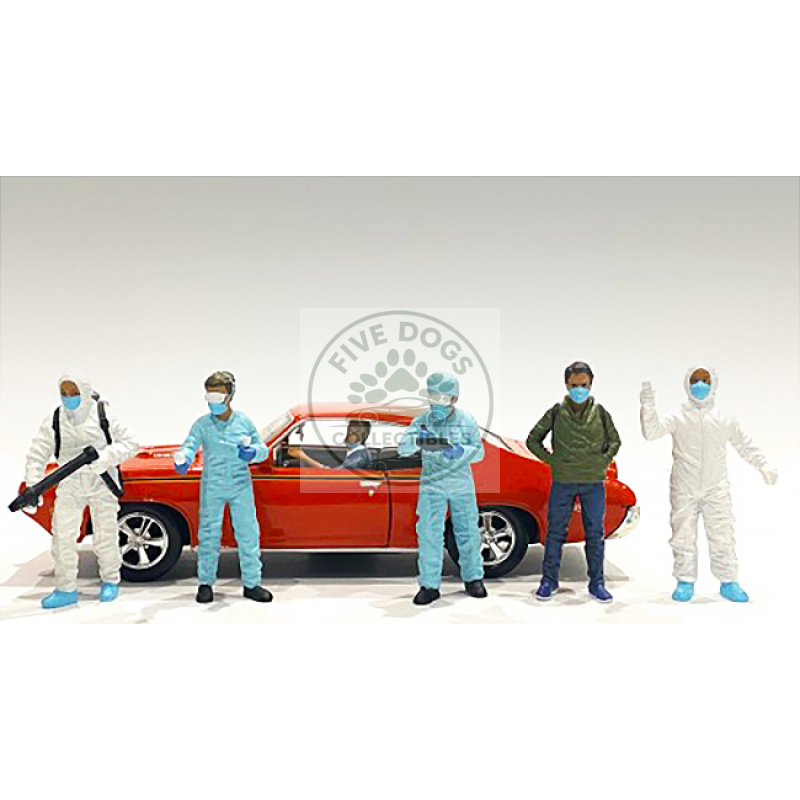 hazmat crew 6 piece figurine set for 1/24 scale models by american diorama