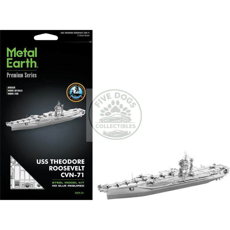 model kit uss theodore roosevelt cvn 71 aircraft carrier (expert difficulty) steel model by metal earth