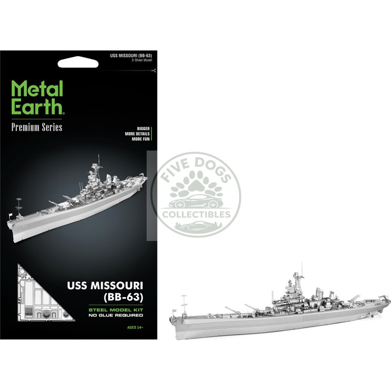 model kit uss missouri (bb 63) navy battleship (challenging difficulty) steel model by metal earth