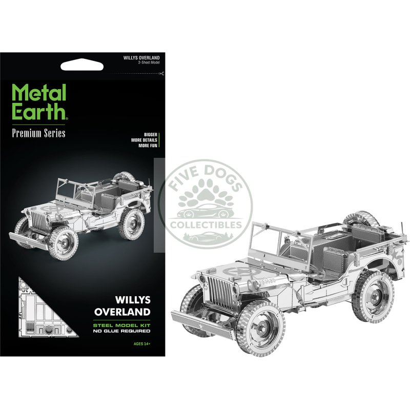 model kit willys overland jeep (challenging difficulty) steel model by metal earth