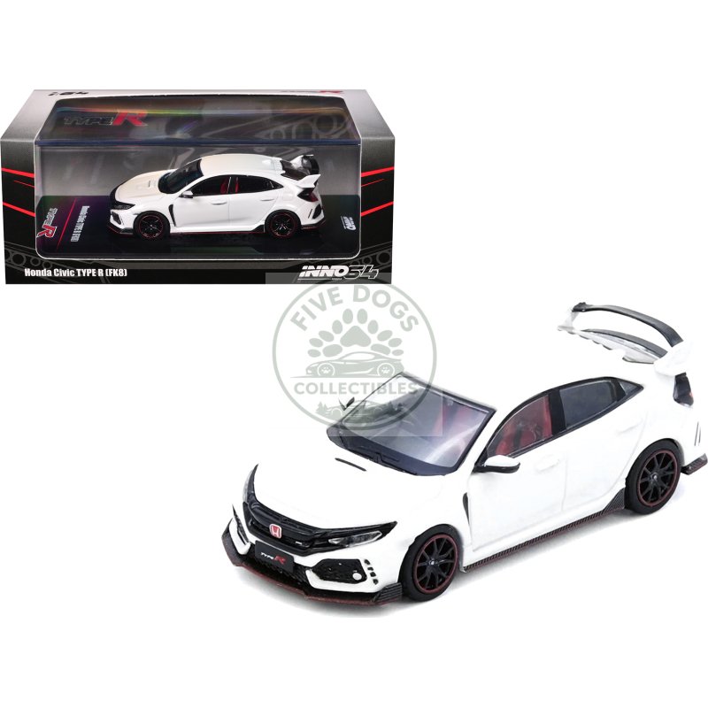 honda civic type r (fk8) rhd (right hand drive) white 1/64 diecast model car by inno models