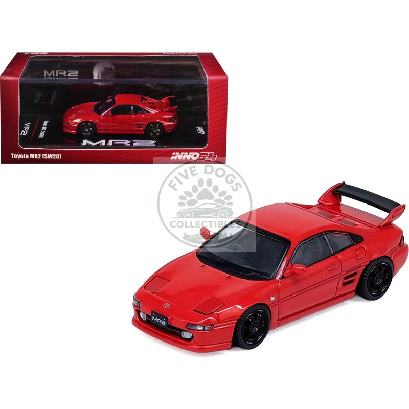 toyota mr2 (sw20) rhd (right hand drive) red 1/64 diecast model car by inno models