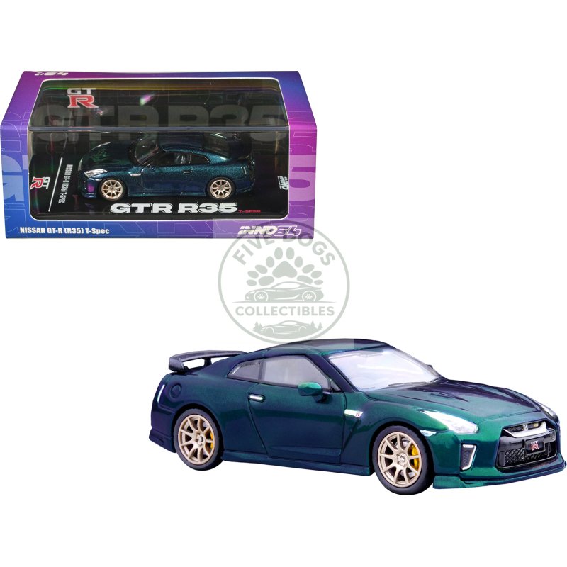 nissan gt r (r35) t spec rhd (right hand drive) midnight purple metallic 1/64 diecast model car by inno models