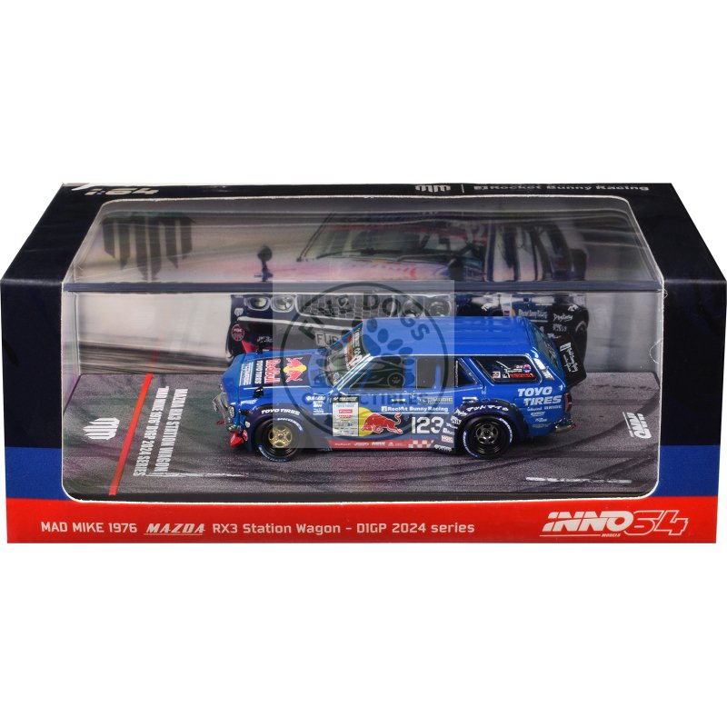 1976 mazda rx3 station wagon rhd (right hand drive) #12 "mad" mike whiddett "d1 grand prix" (2024) 1/64 diecast model car by inno models