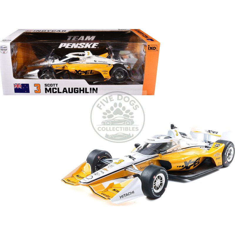 dallara indycar #3 scott mclaughlin "xpel" team penske (road course configuration) "ntt indycar series" (2025) 1/18 diecast model car by ixo models